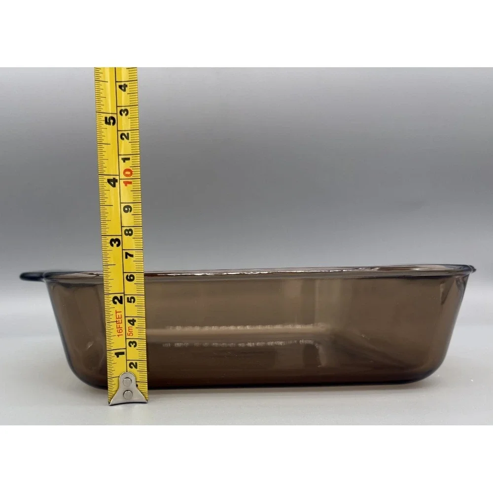 Pyrex 222-R Brown 2QT 2L Clear Glass Square Baking Dish Oven and Microwave Safe